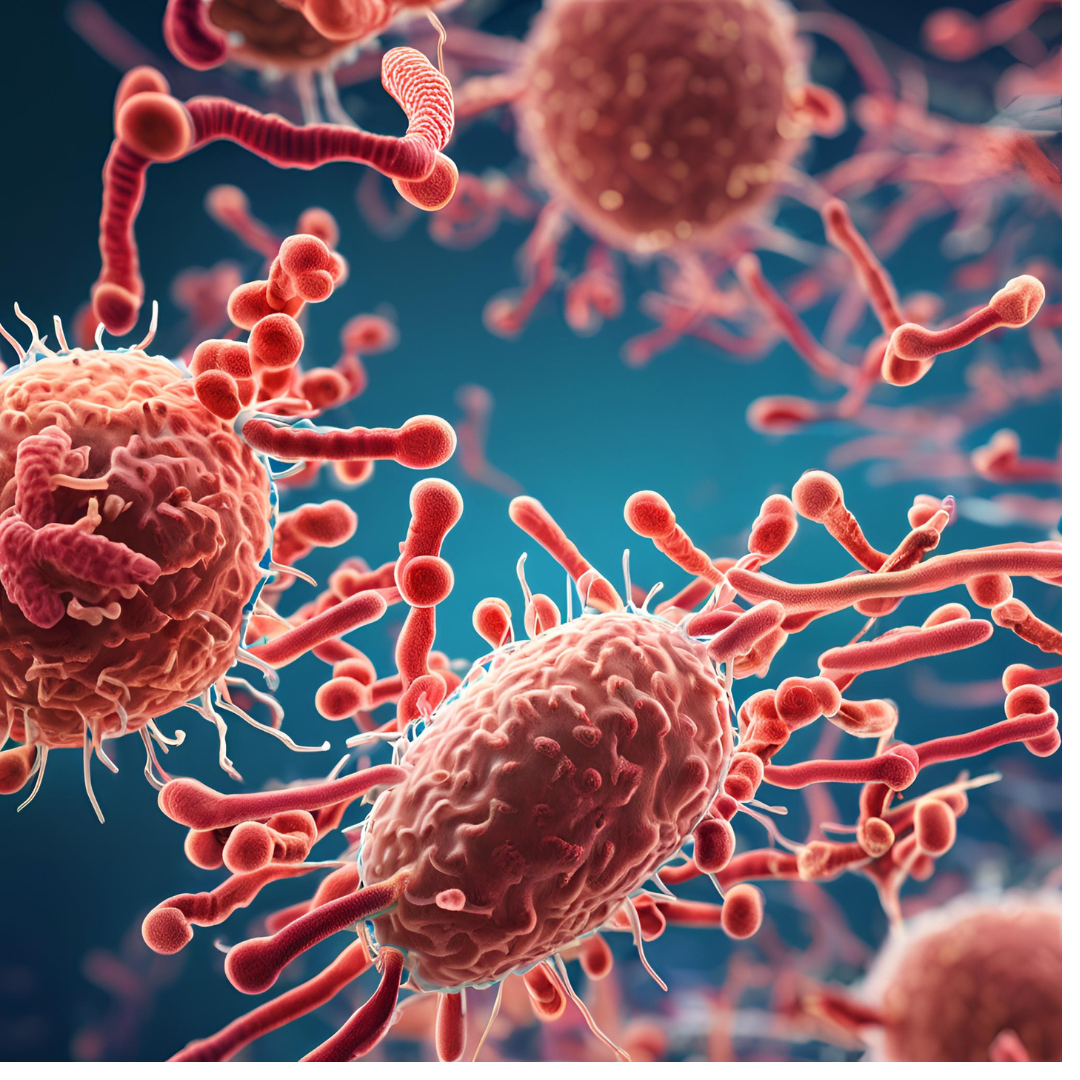 CRISPR illustration under microscope